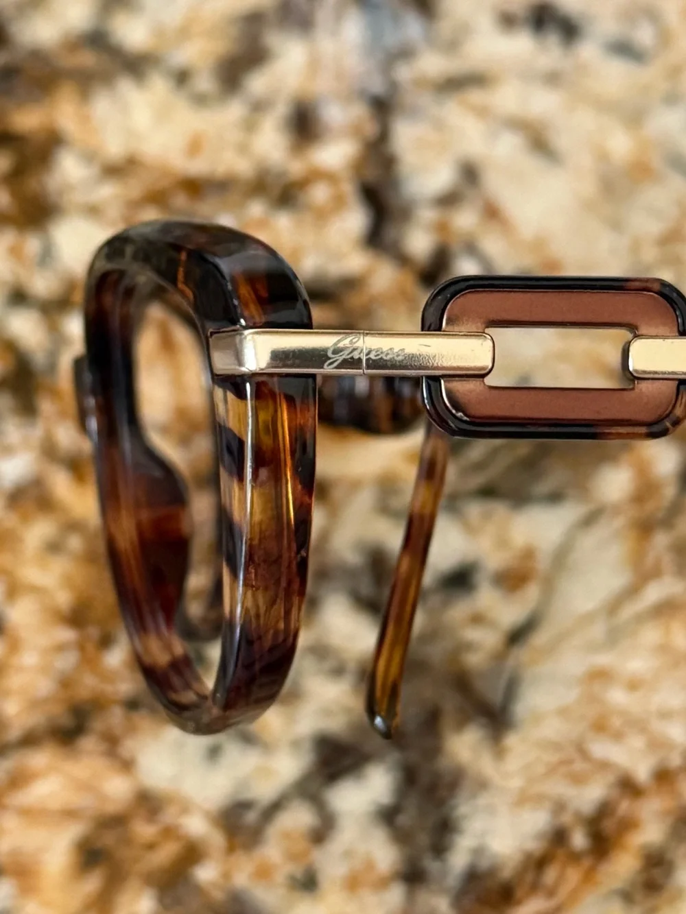 GUESS Tortoiseshell Oversized Square Eyeglass Frames RX *Frame Only*